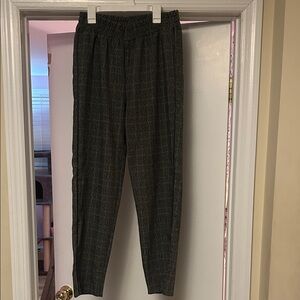 Primark Dark Gray Checkered Straight Leg Pants